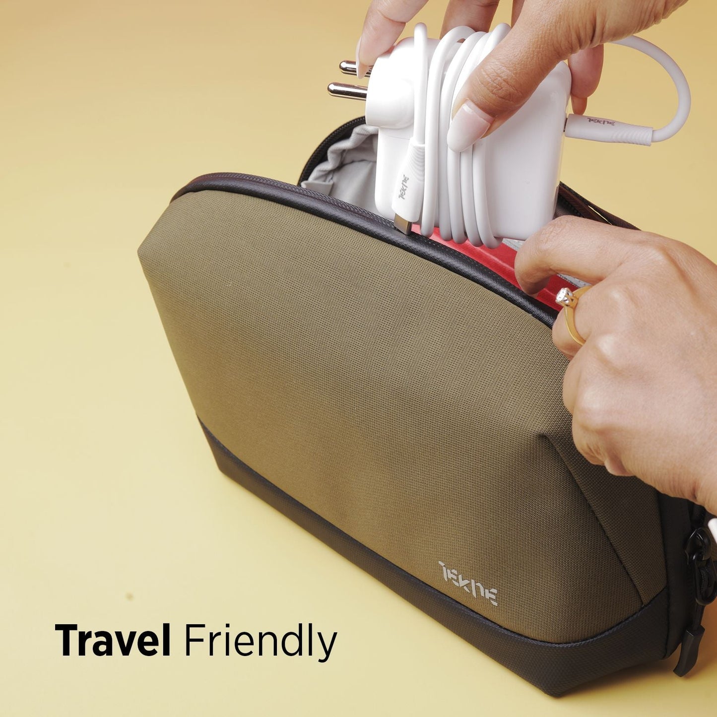 Tekne Gadget Organiser | Water-Resistant Tech Pouch with Multiple Compartments | Travel-FriendlyÂ 