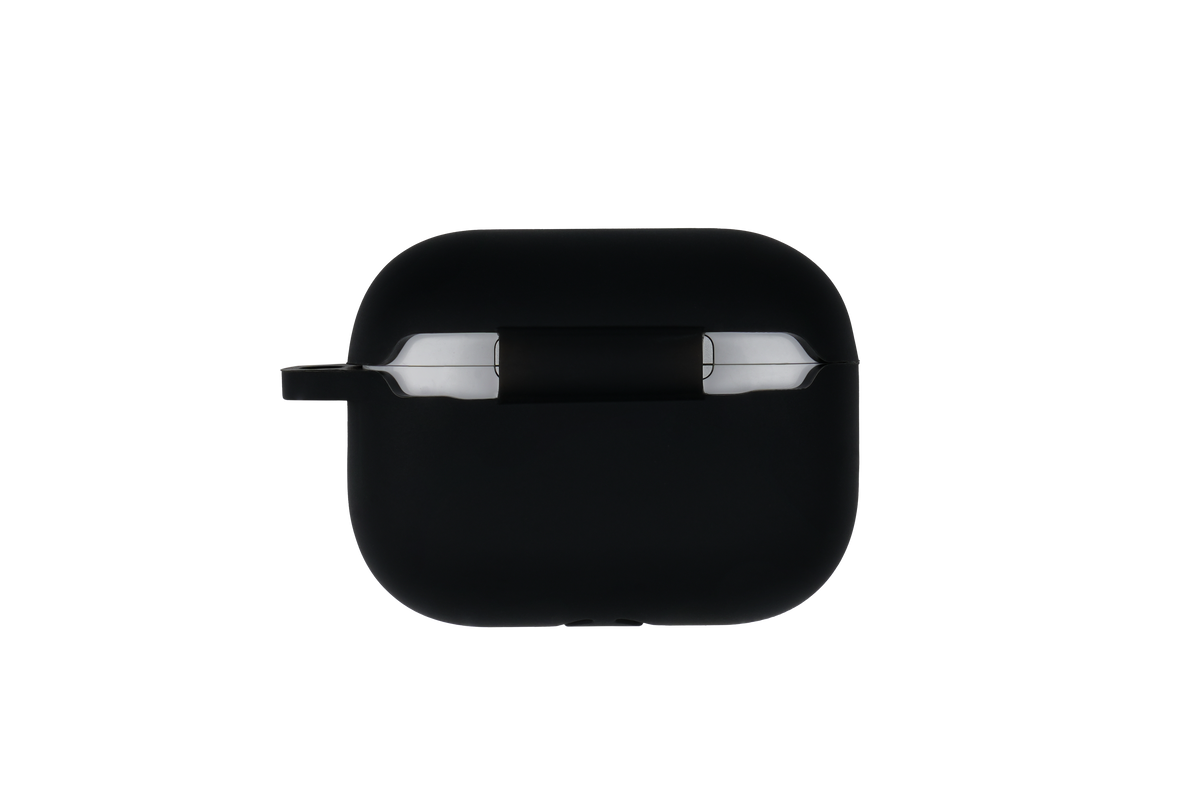 Black Tekne wireless earbuds case with matte finish and integrated charging cable
