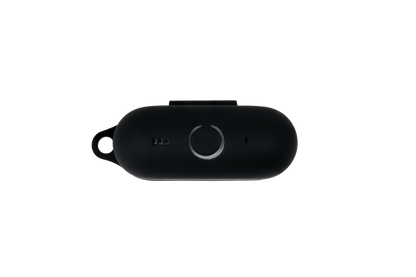 Black Tekne charging case with circular button and LED indicators