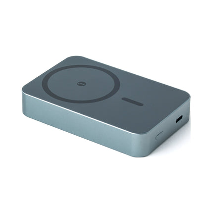Silver Tekne wireless charging pad with circular charging zone and USB-C port