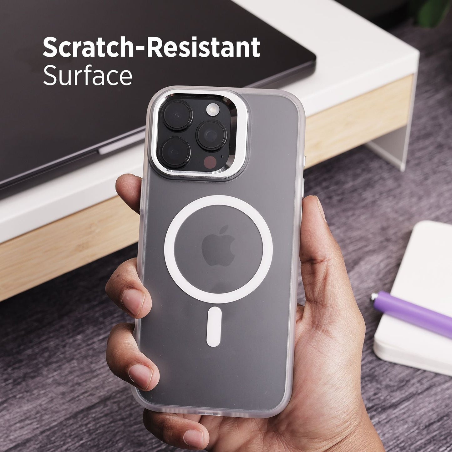 Tekne CLEAR Case with Camera Stand for iPhone 16 Pro Max | Slim, Transparent & Scratch-Resistant