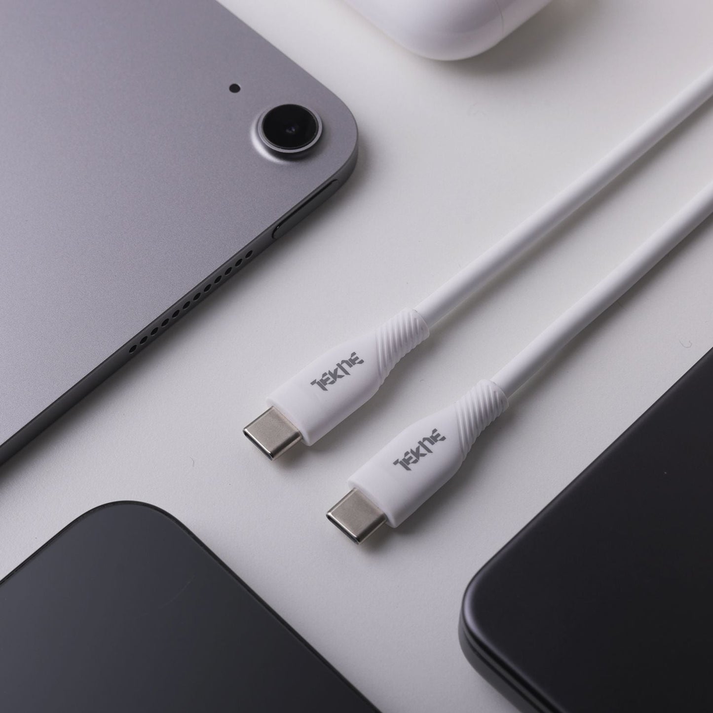 Tekne 60W iPhone Silicone Charging Cable | Fast Charging | Ultra-Durable | Tangle-Free Design