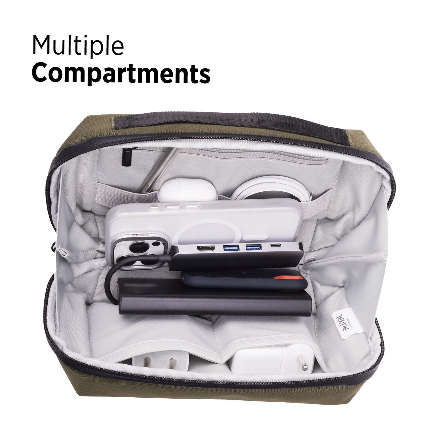 Tekne Gadget Organiser | Water-Resistant Tech Pouch with Multiple Compartments | Travel-FriendlyÂ 