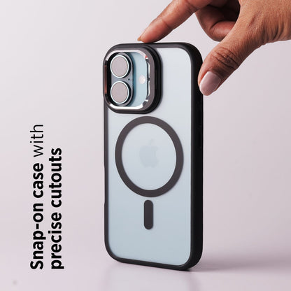 Tekne CLEAR Case with Camera Stand for iPhone 16 | Slim, Transparent & Scratch-Resistant
