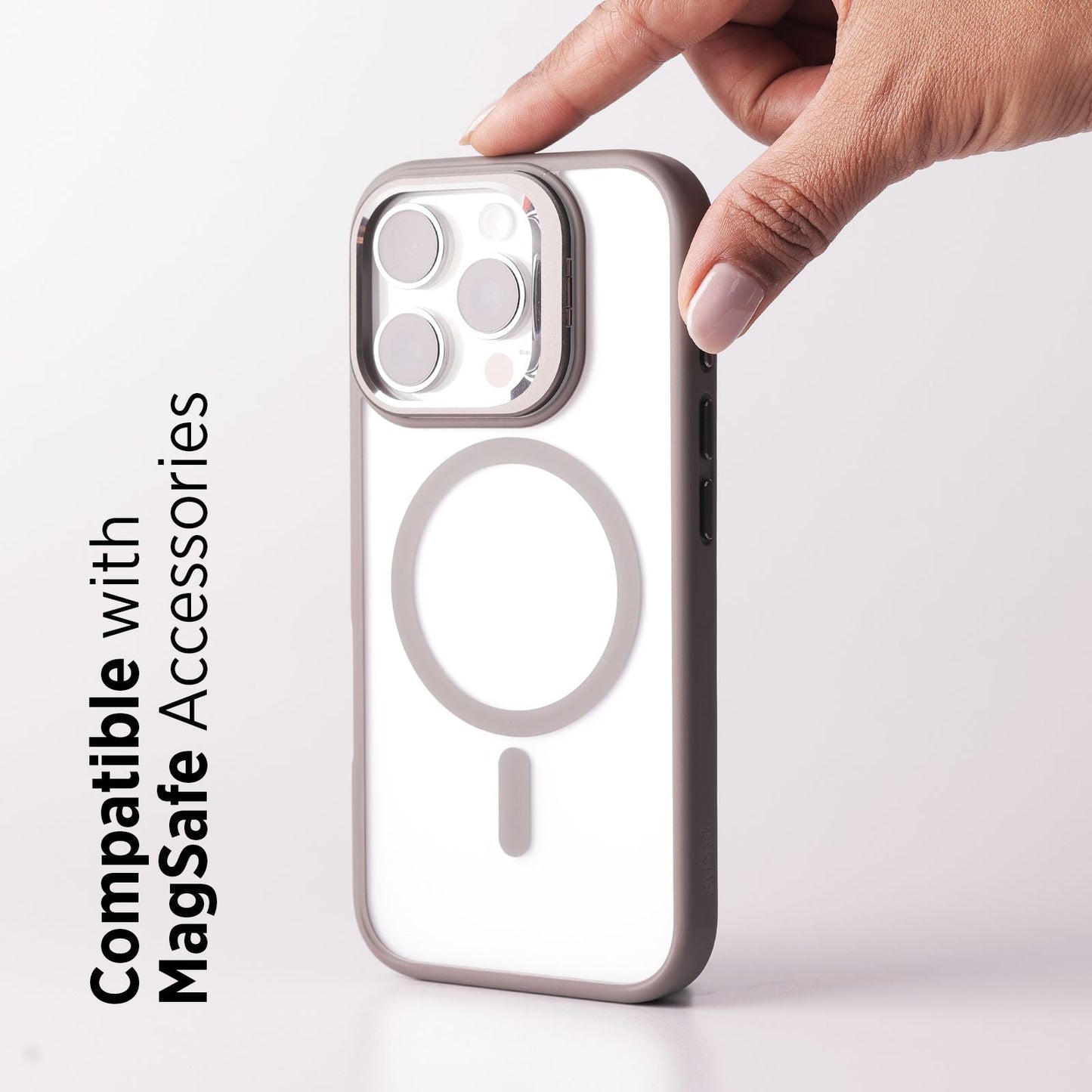 Tekne CLEAR Case with Camera Stand for iPhone 16 Pro | Slim, Transparent & Scratch-Resistant