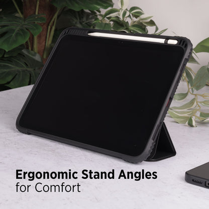 Tekne Shockproof Vegan Leather Case for iPad 10th Gen 10.9 inch | Stand Function | Drop Protection