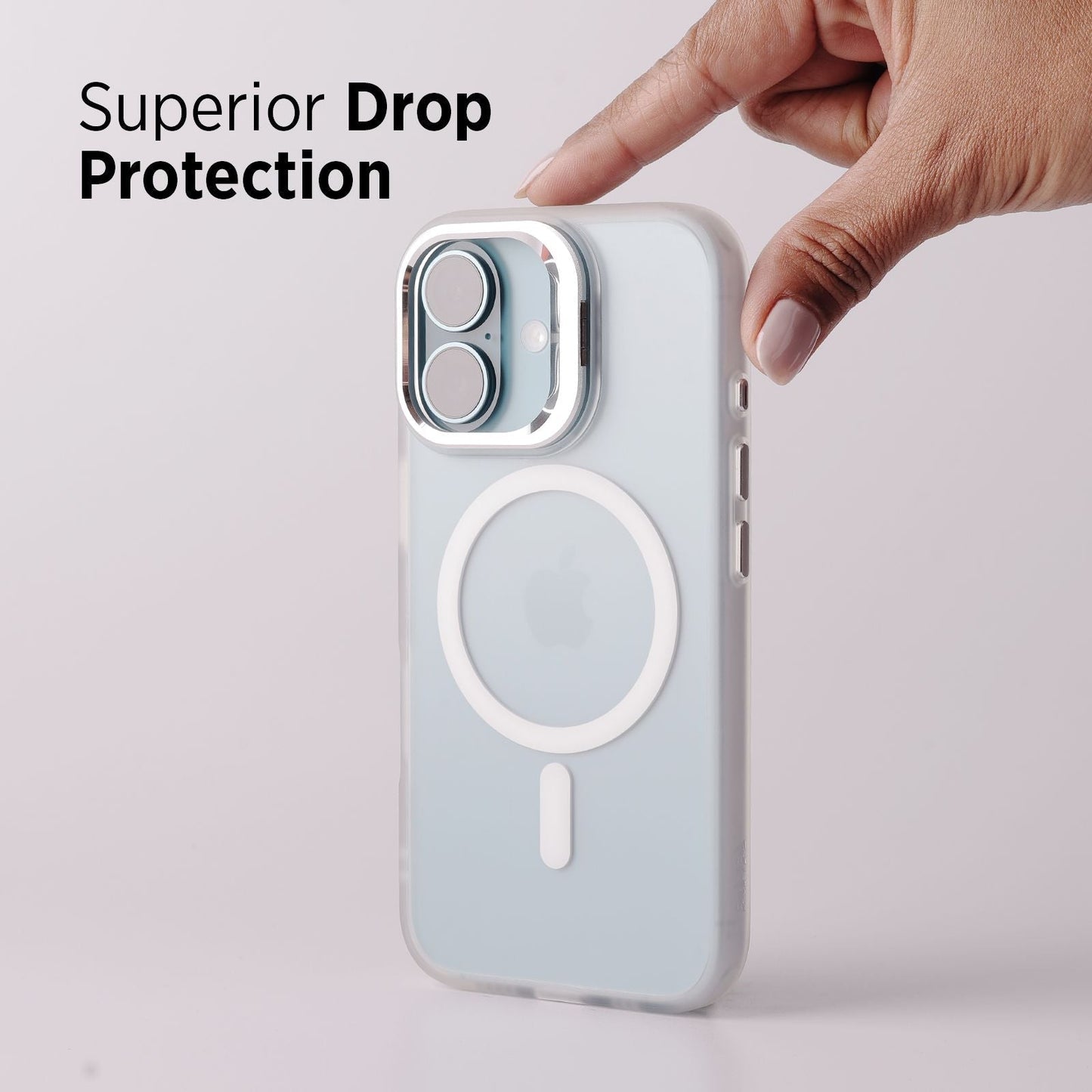 Tekne CLEAR Case with Camera Stand for iPhone 16 | Slim, Transparent & Scratch-Resistant