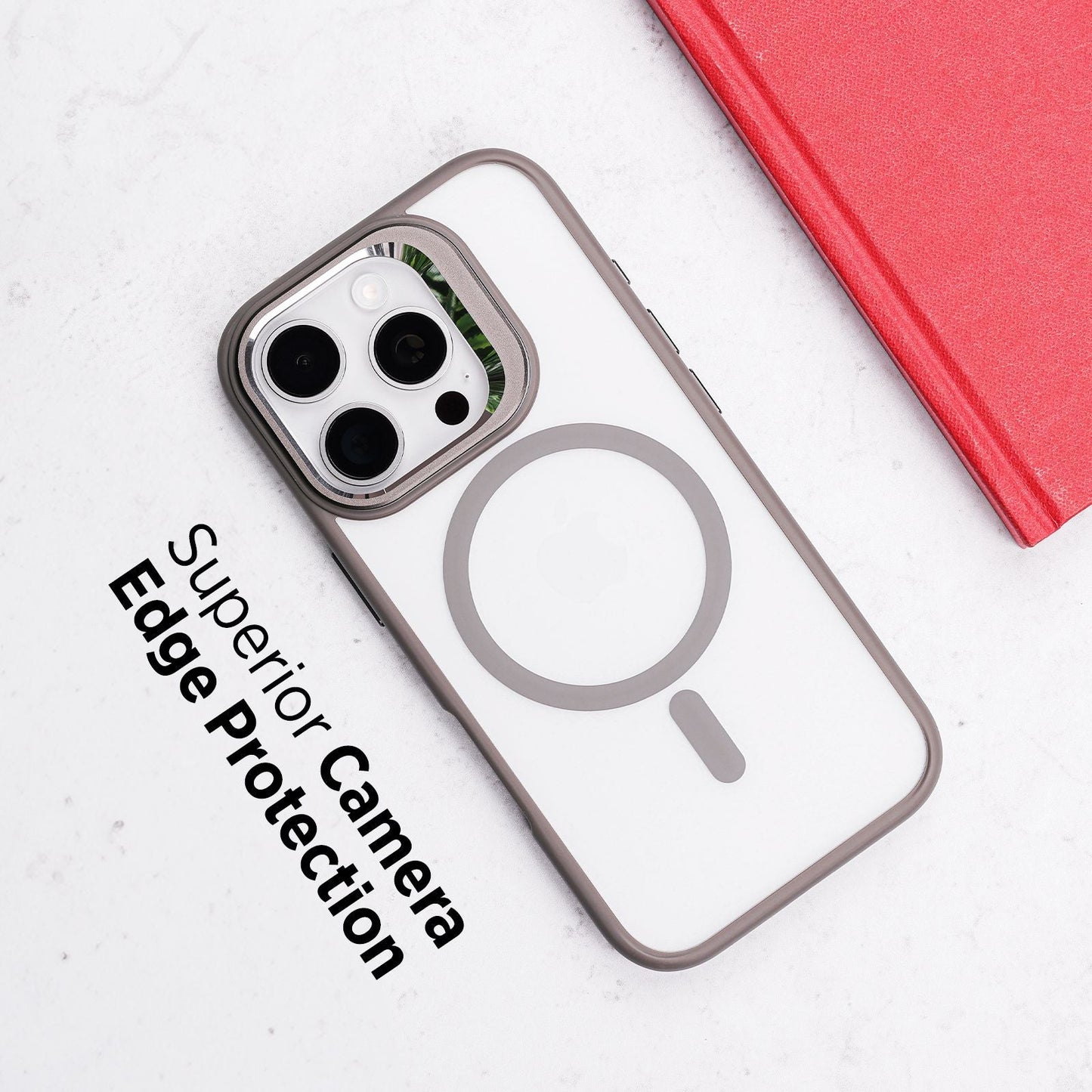 Tekne CLEAR Case with Camera Stand for iPhone 16 Pro | Slim, Transparent & Scratch-Resistant