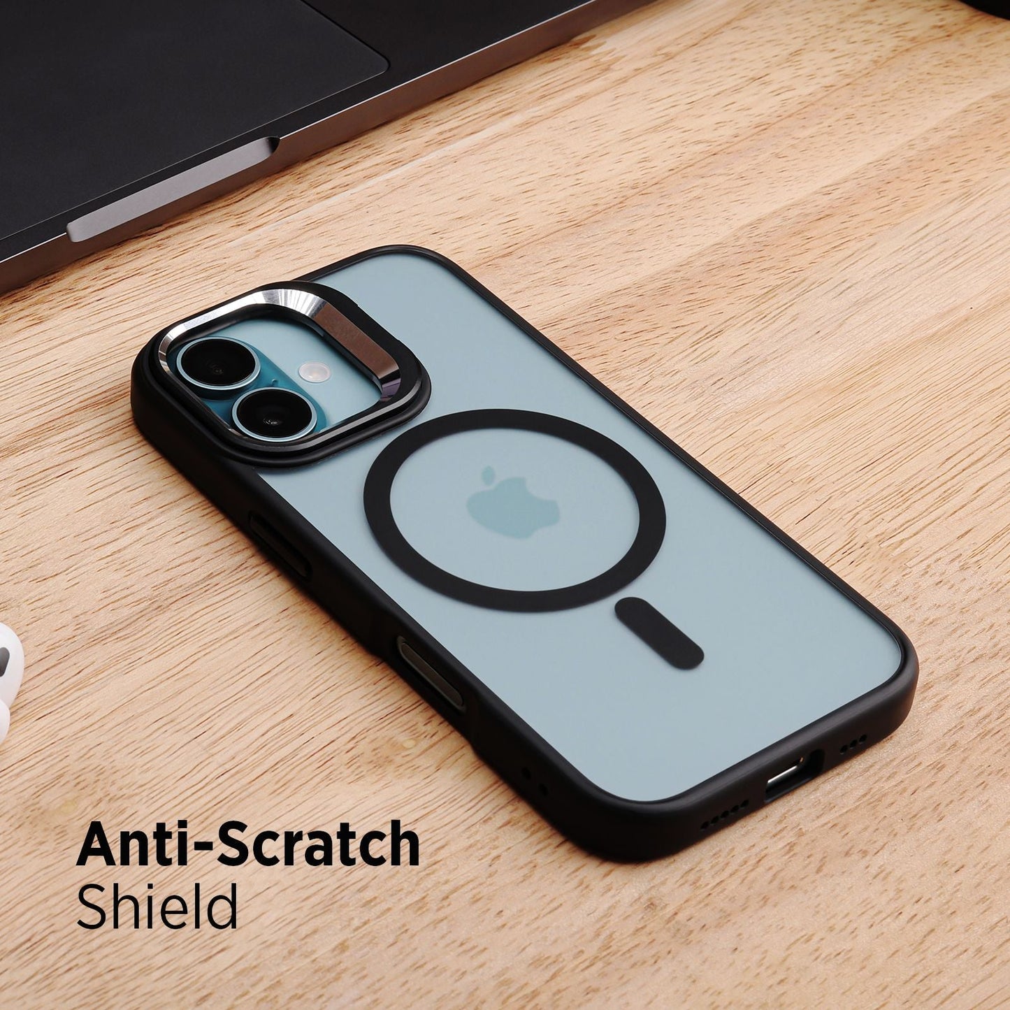 Tekne CLEAR Case with Camera Stand for iPhone 16 | Slim, Transparent & Scratch-Resistant